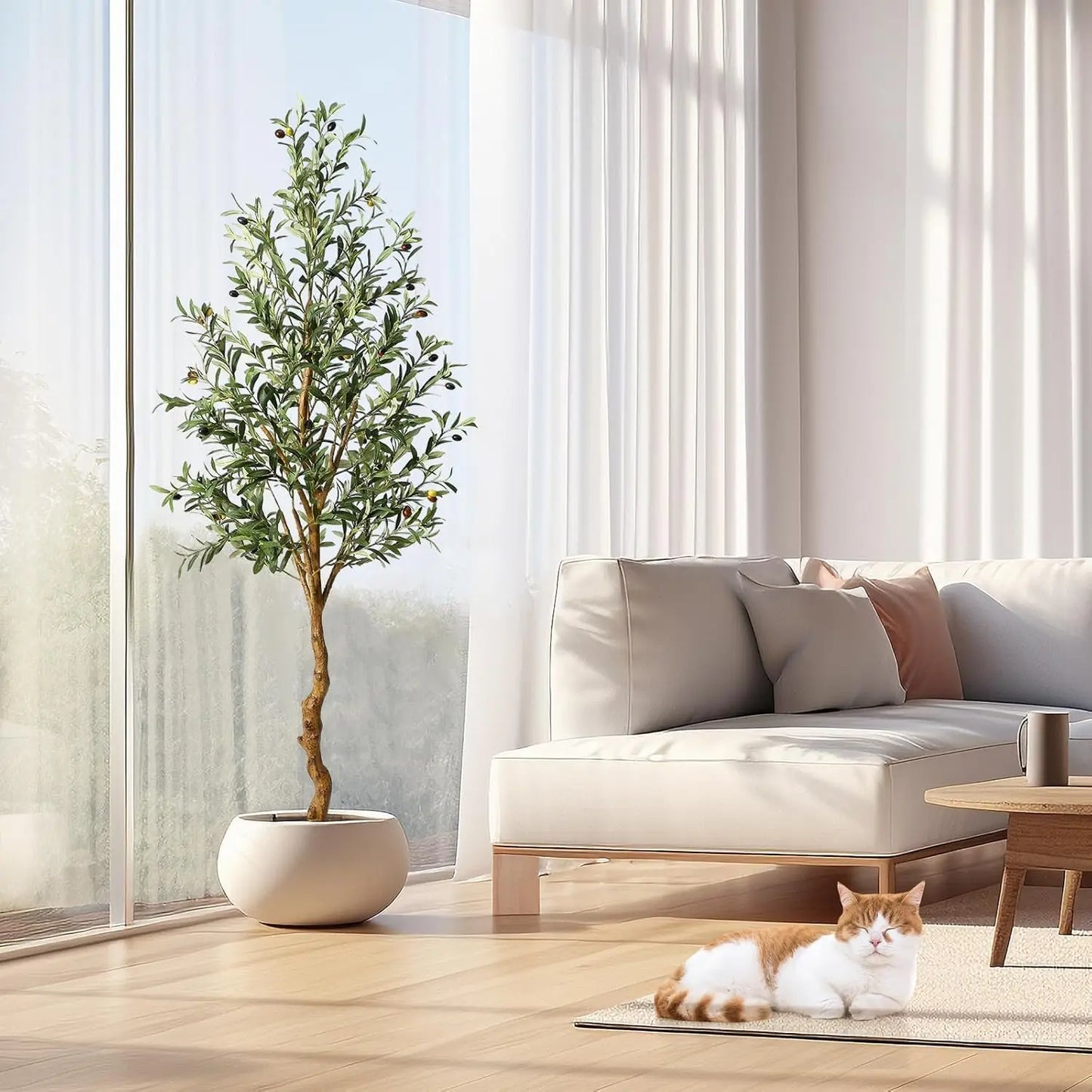 HiMISS Artificial Olive Tree In Pot Realistic Indoor Plant Decor