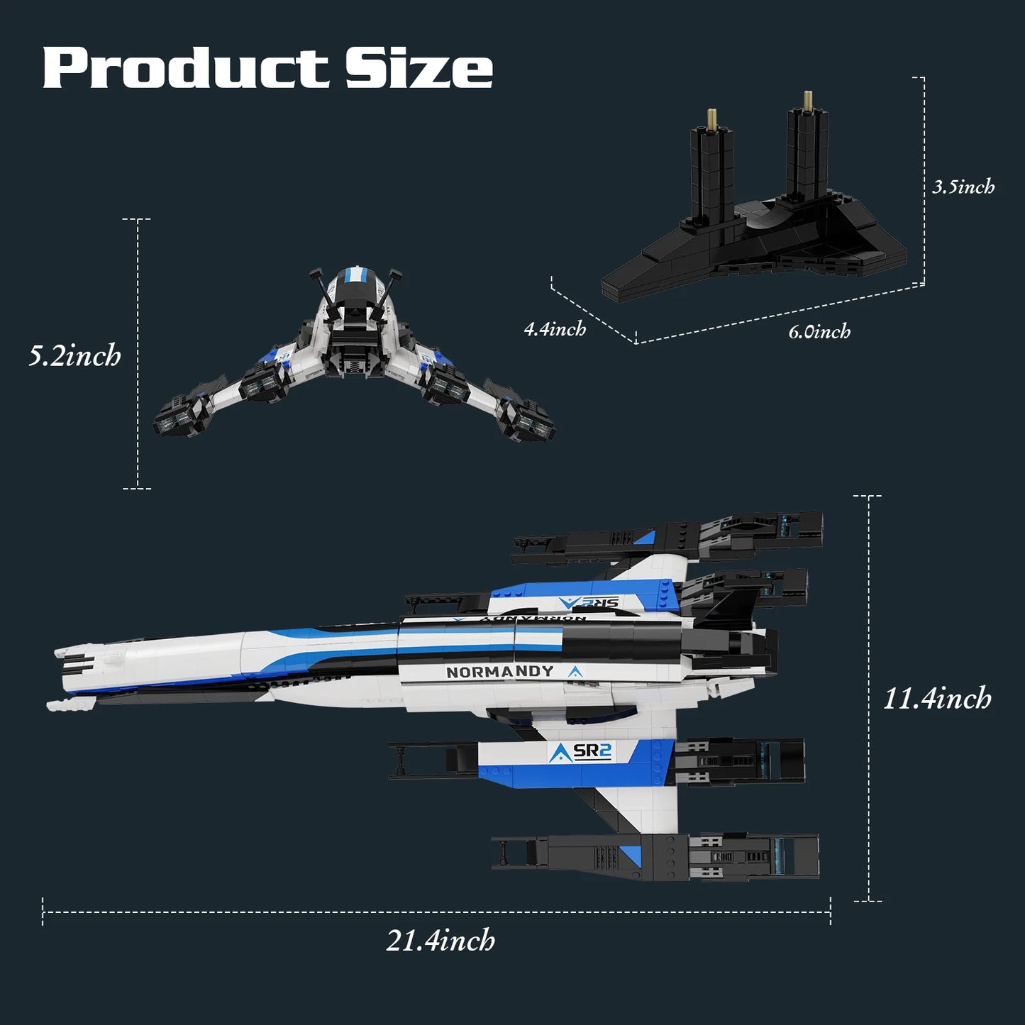 Normandy SR2 Spaceship Building Blocks Set Desktop Ornament