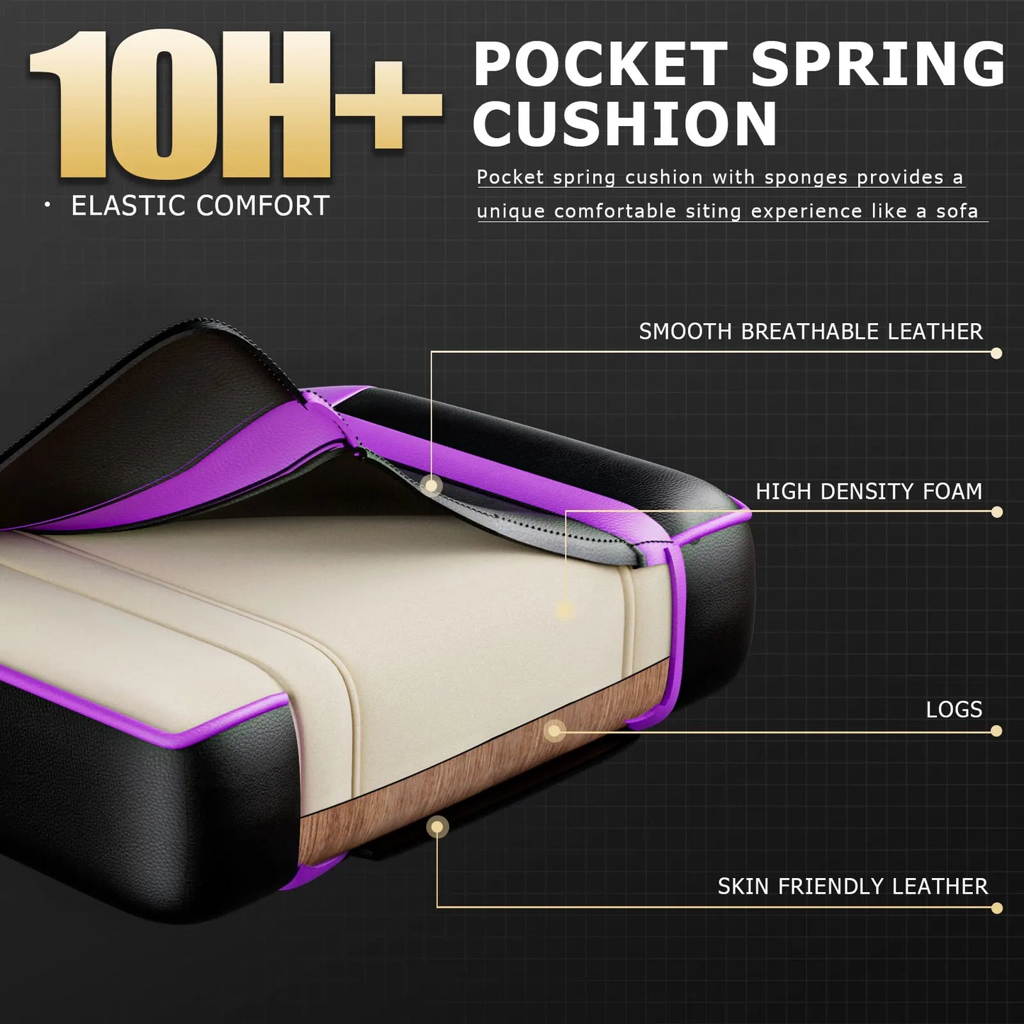 AnYu Furniture Ergonomic Gaming Chair With Wheels And Lumbar Support