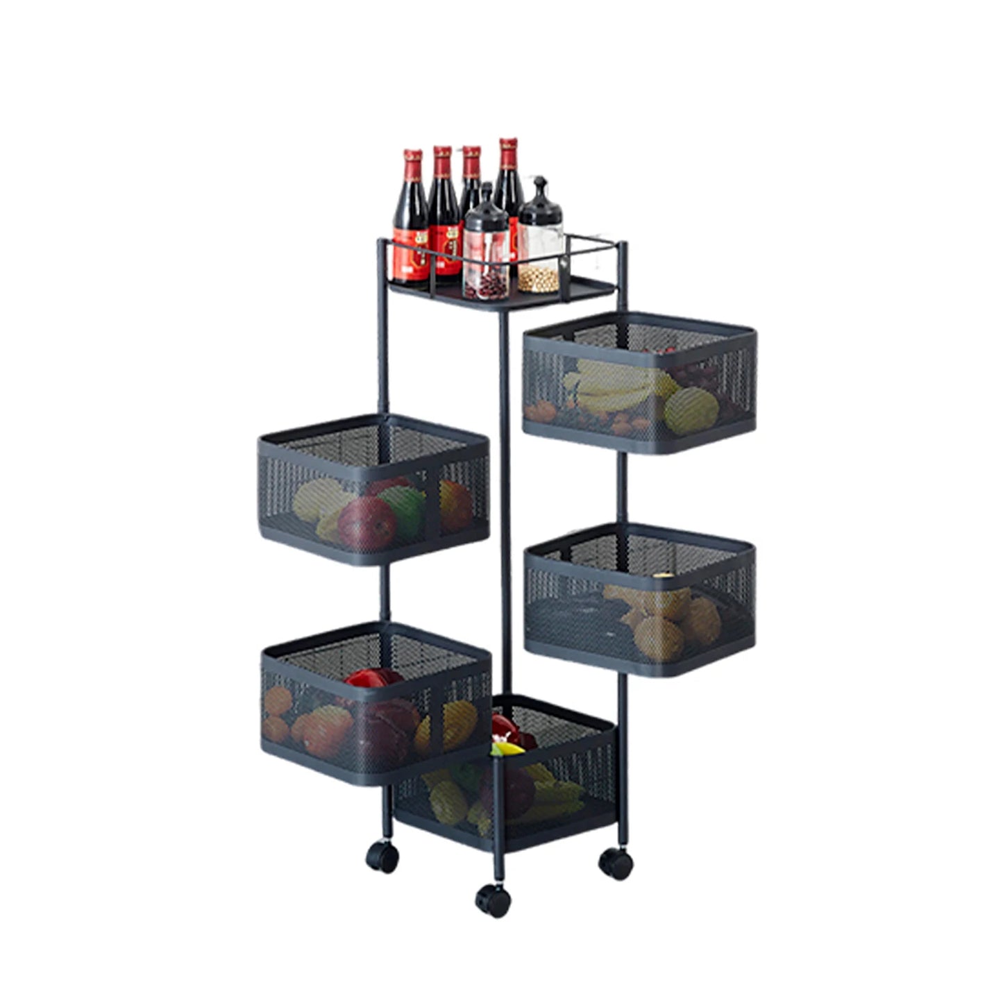 HobbyLane Five Layer 360 Degree Rotatable Trolley Storage Rack