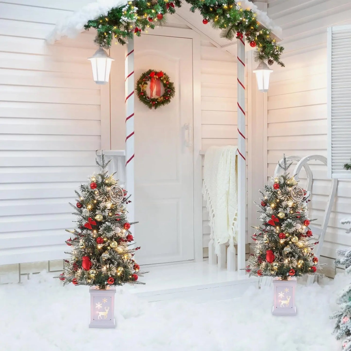 Pre-Lit Artificial Christmas Tree With 78 LED Lights for Home