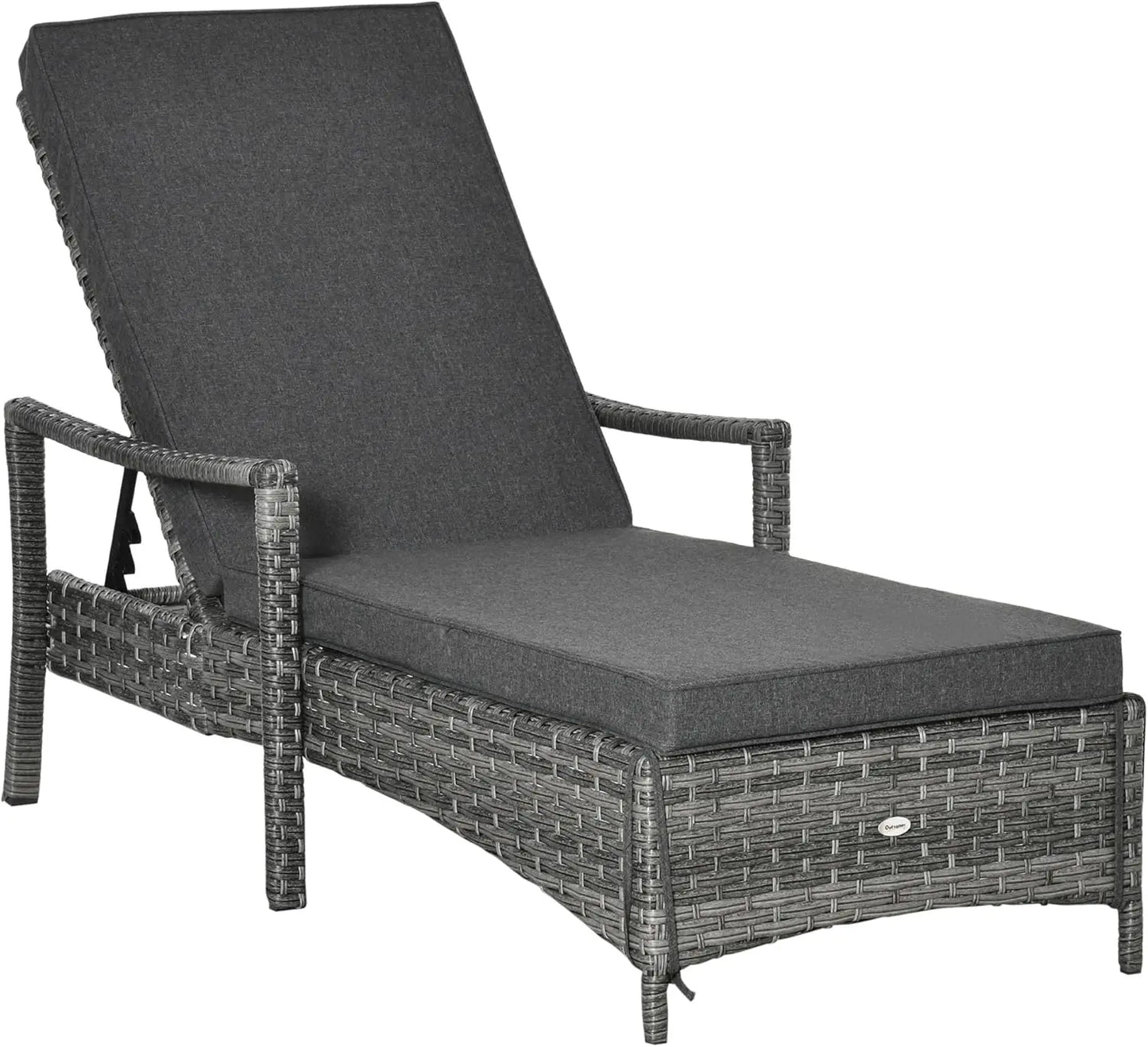 Huanzhuang Wicker Chaise Lounge Chair 4 Position Backrest
