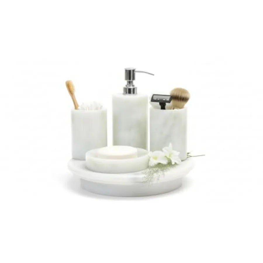 Elegant Marble Ceramic Bathroom Accessory Set With Dispenser