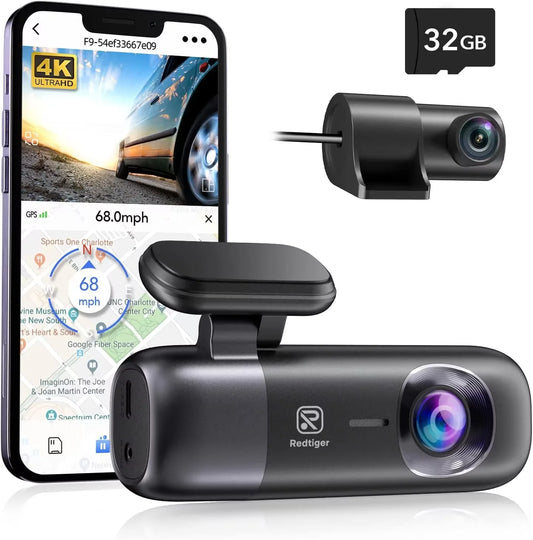 Redtige F9 Dash Cam 4K Front And Rear GPS WiFi Parking Mode