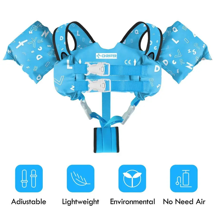 Kids Swim Vest Life Jacket With Shoulder Harness For Toddlers