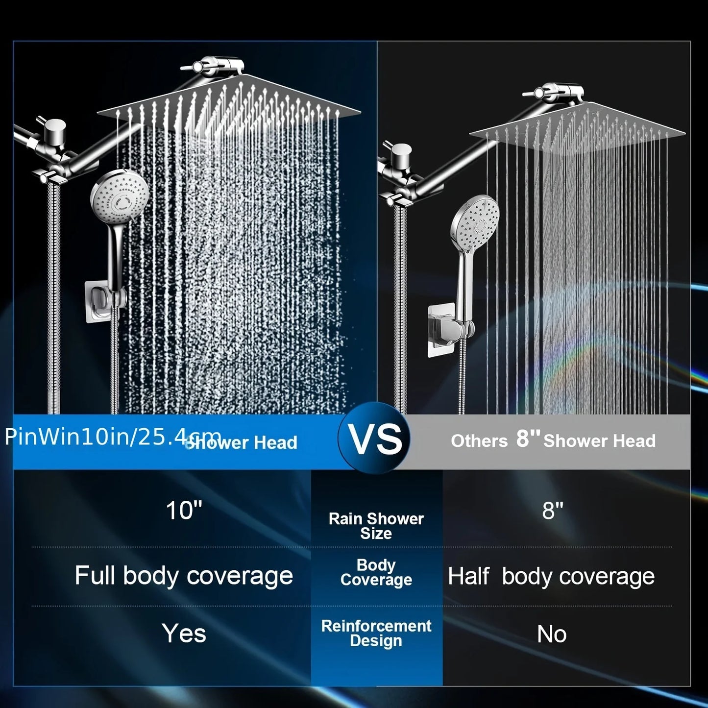 Rain Shower Head And Handheld Set With Three Modes