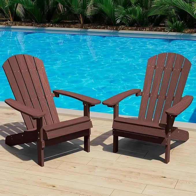 HUANZHUANG Adirondack Chairs 2 Pack Plastic Outdoor Chairs