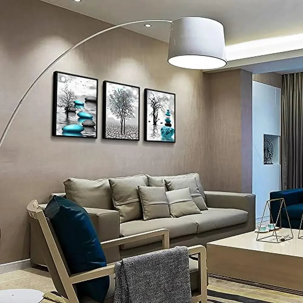 XMSJ 3-Piece Framed Canvas Wall Art Set For Living Room