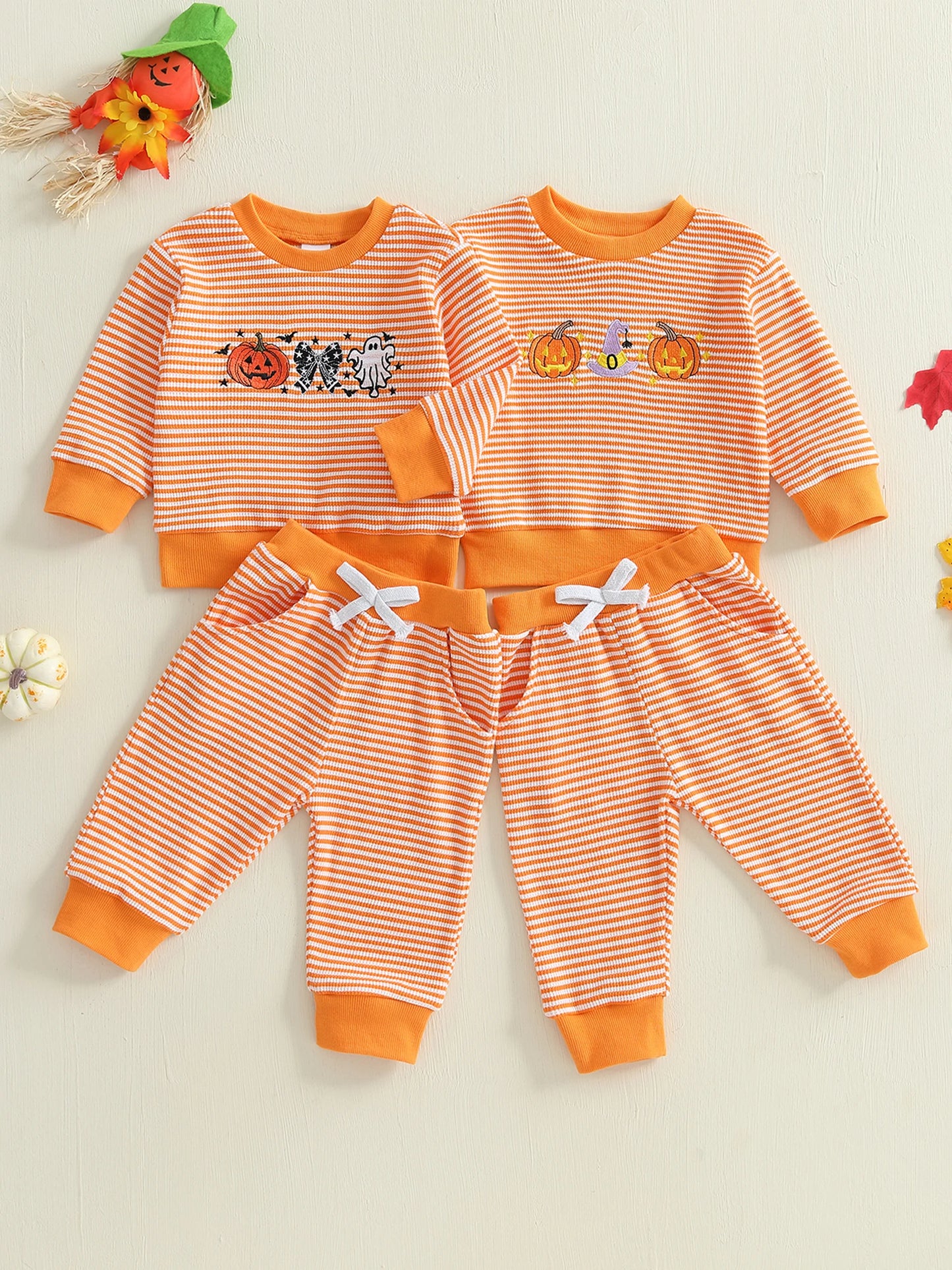 Toddler Halloween Ghost Print Hoodie and Jogger Set