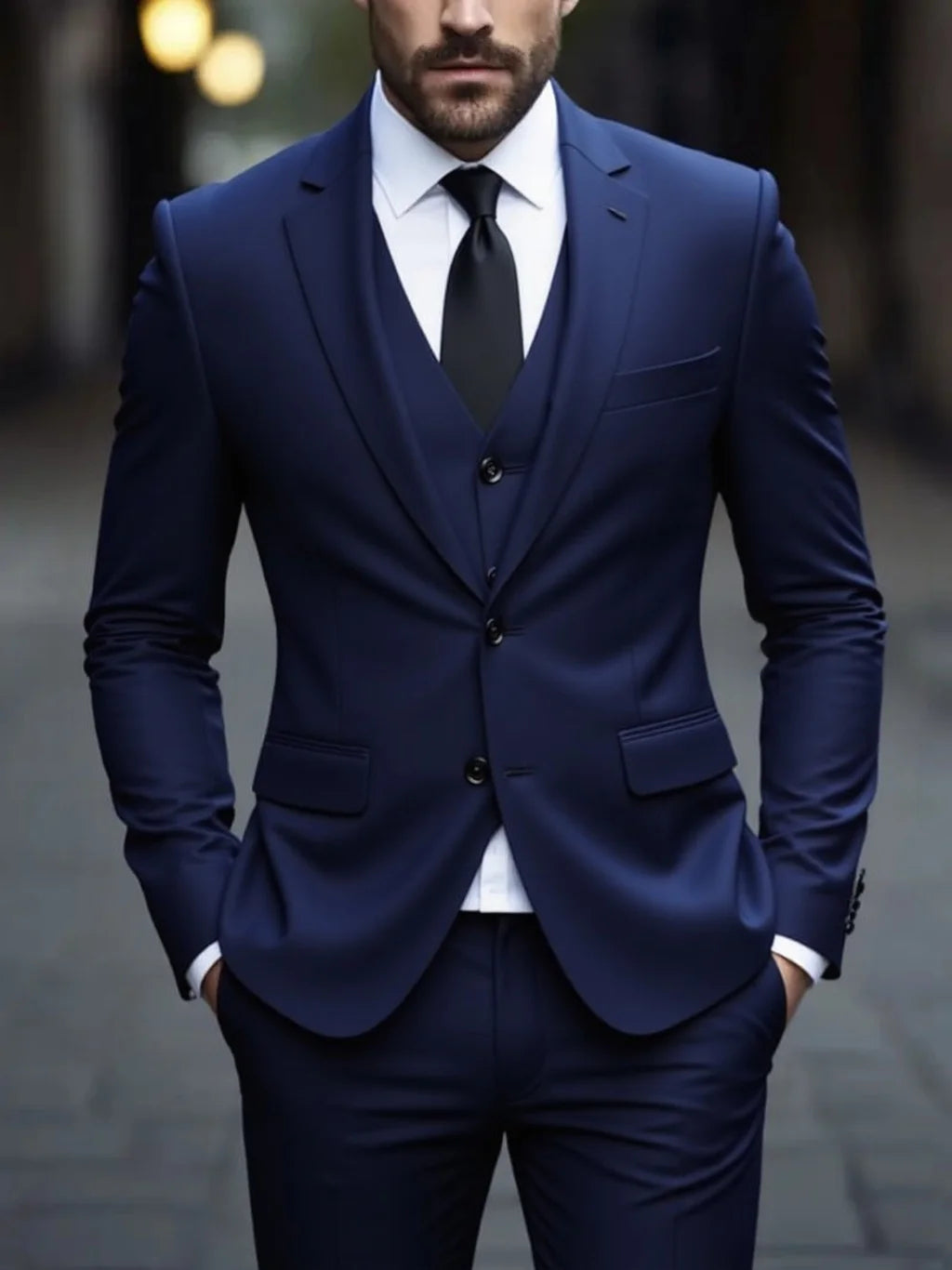 SONGWEJi Three-Piece Suit Anti-Wrinkle No-Iron Formal Business Wear