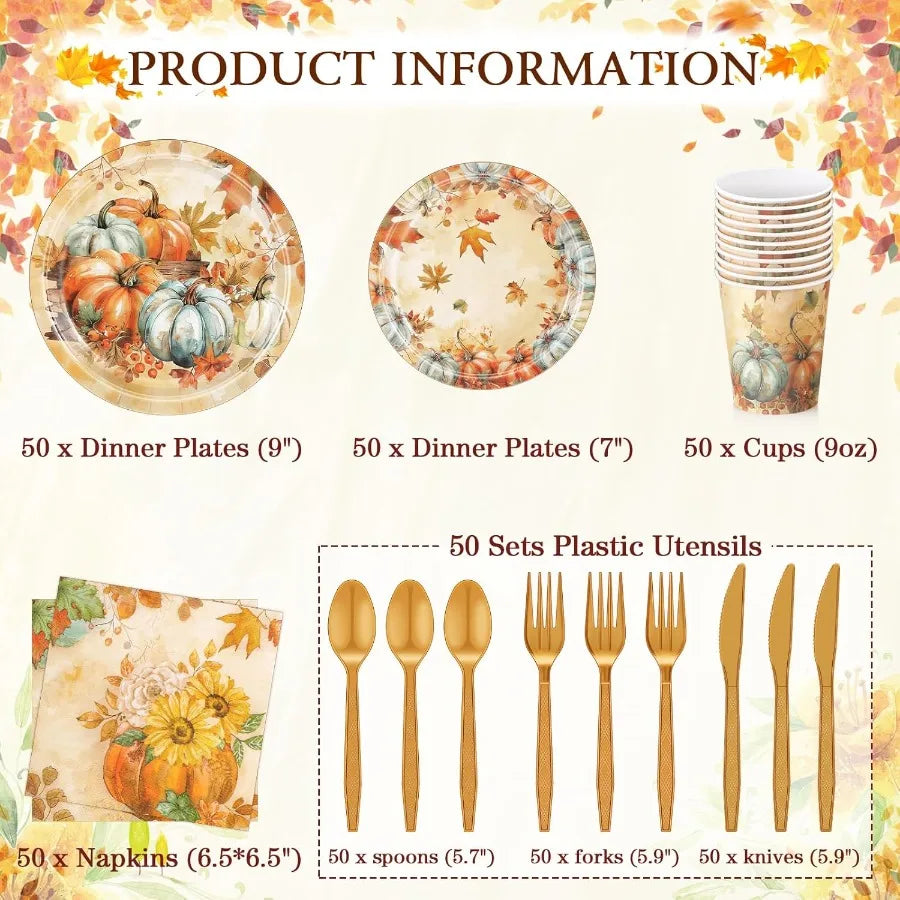 Hign-concerned Thanksgiving Maple Leaf Dinnerware Set 350