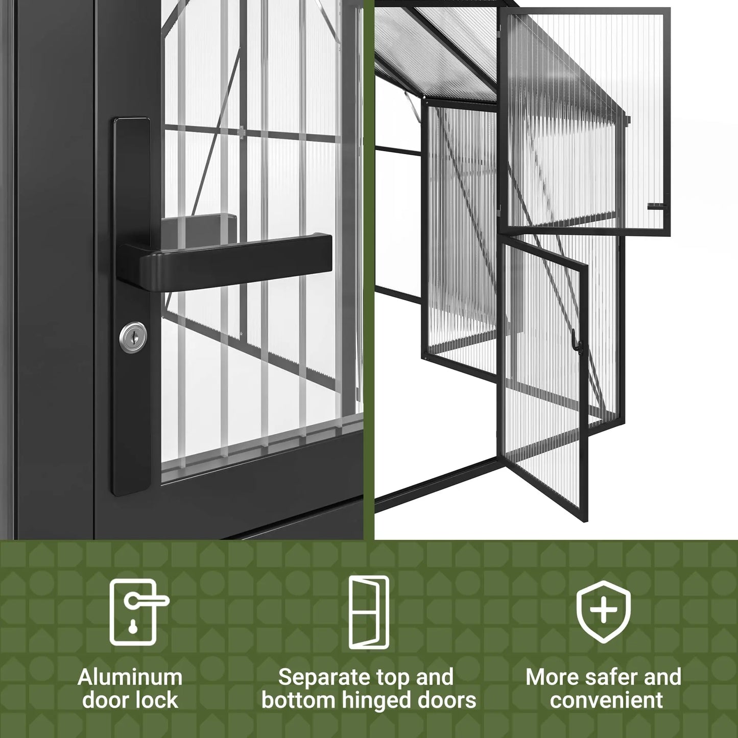 VIWAT T Shape Polycarbonate Greenhouse With Aluminum Frame