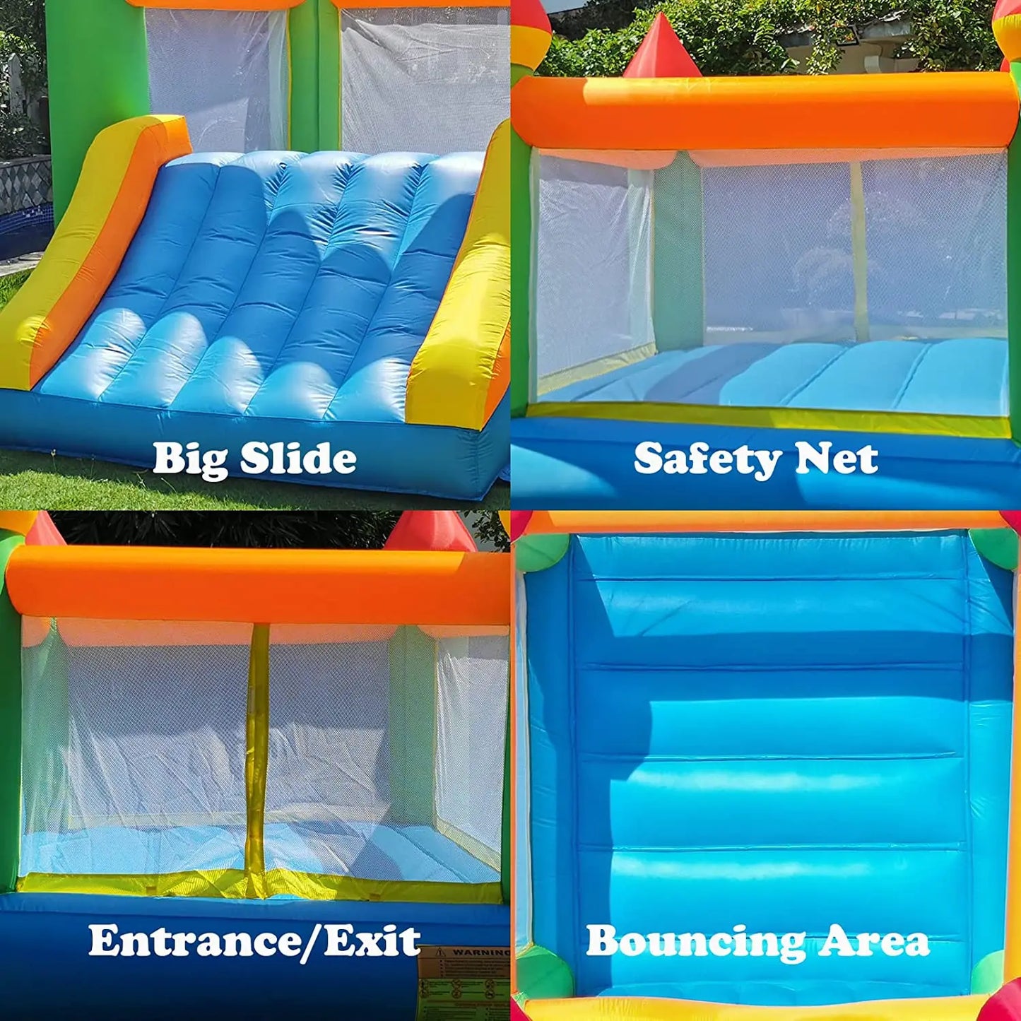 NONED Outdoor Inflatable Bounce House With Slide Blower