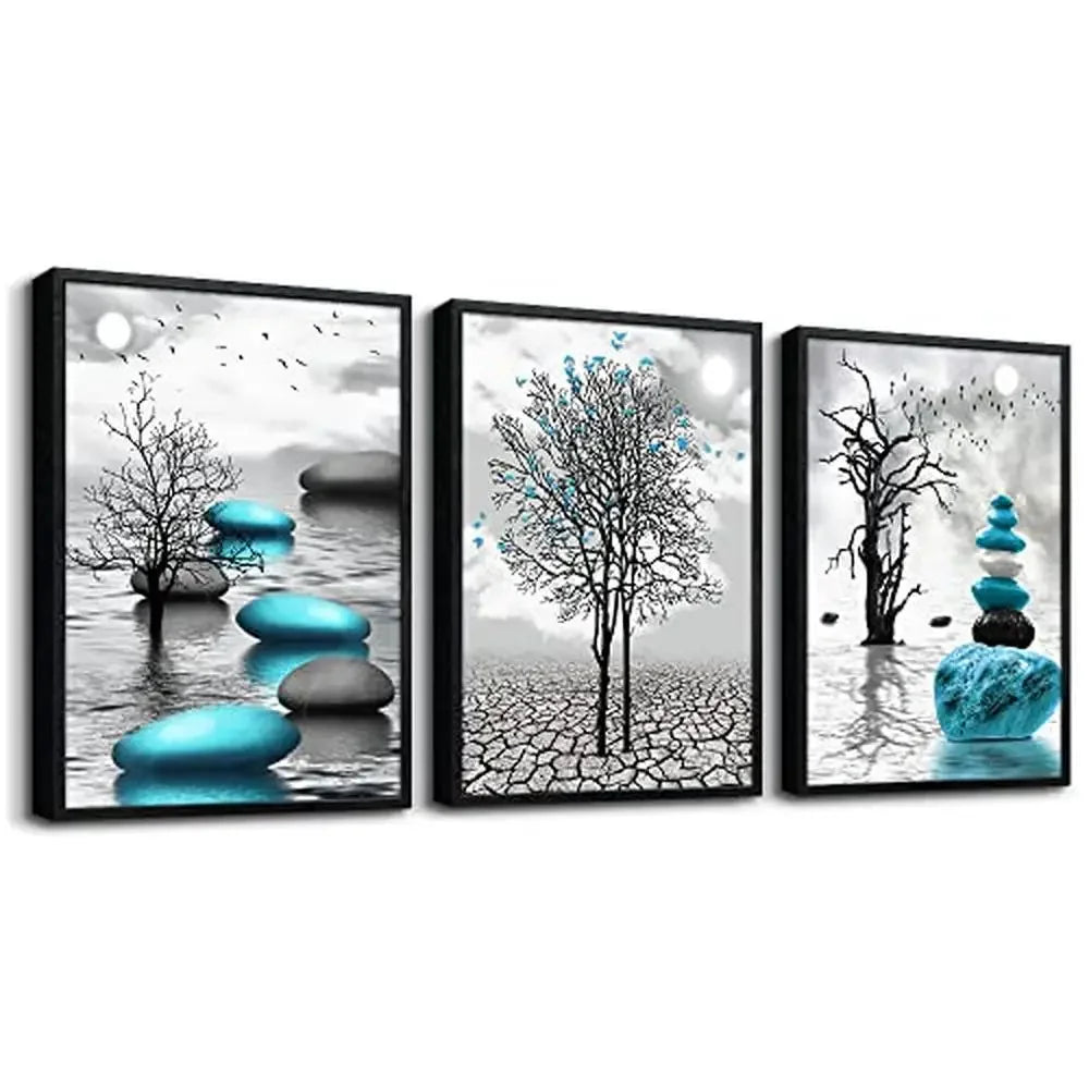 XMSJ 3-Piece Framed Canvas Wall Art Set For Living Room