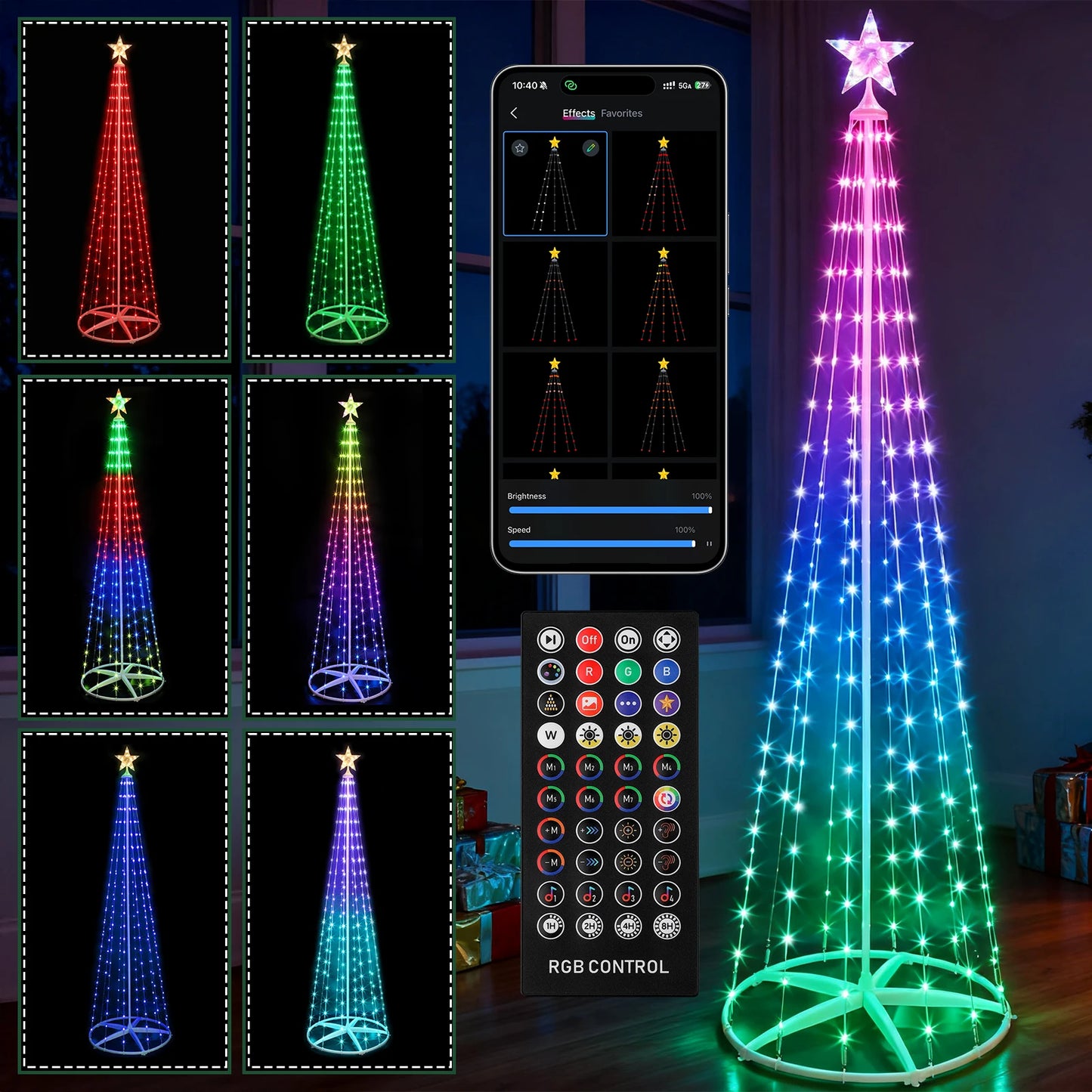 Hello Fairy RGB LED Christmas Tree 295LED Prelit With Remote