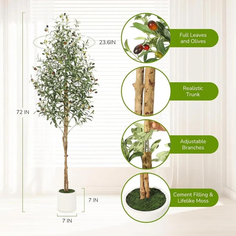 Guangdong Two Piece Artificial Olive Tree Realistic Decor