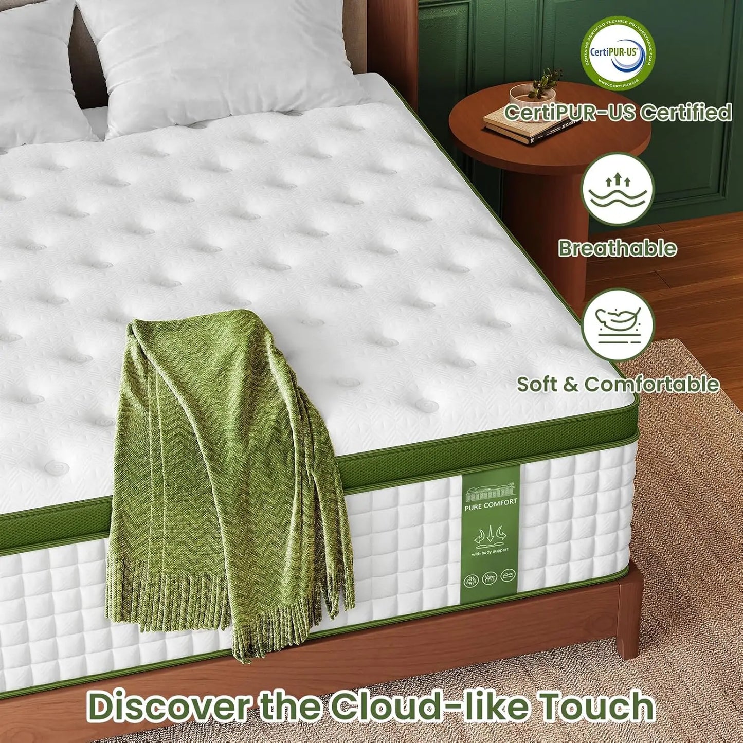 BedStory Premium Hybrid Mattress GelMemoryFoam And PocketSprings TherapeuticPressureRelief