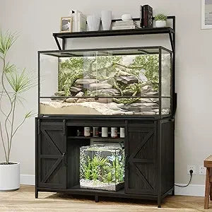 Farmhouse Reptile Tank Stand With Power Outlet Heavy Duty