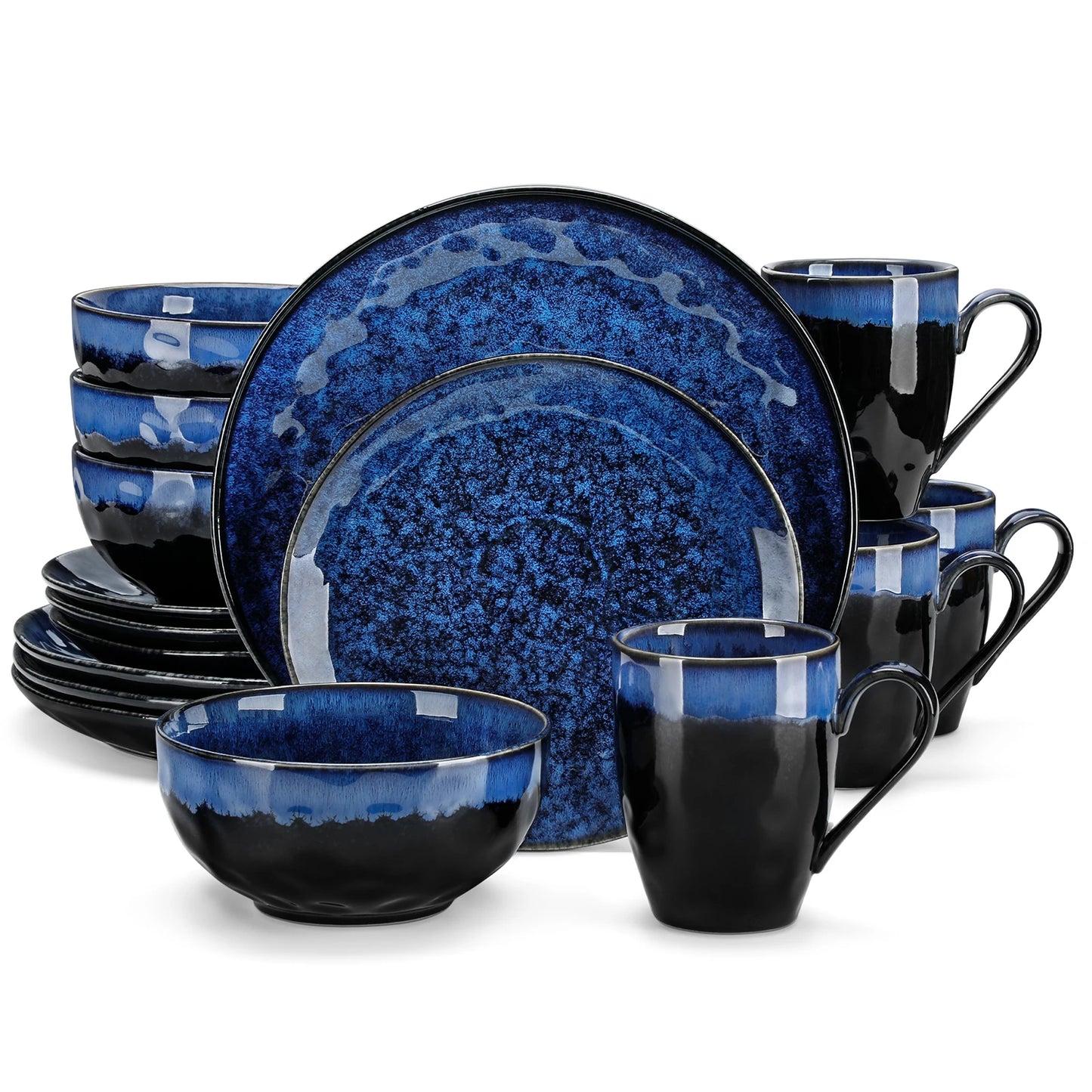 MALACASA Ceramic Dinnerware Set For 4 Microwave Safe