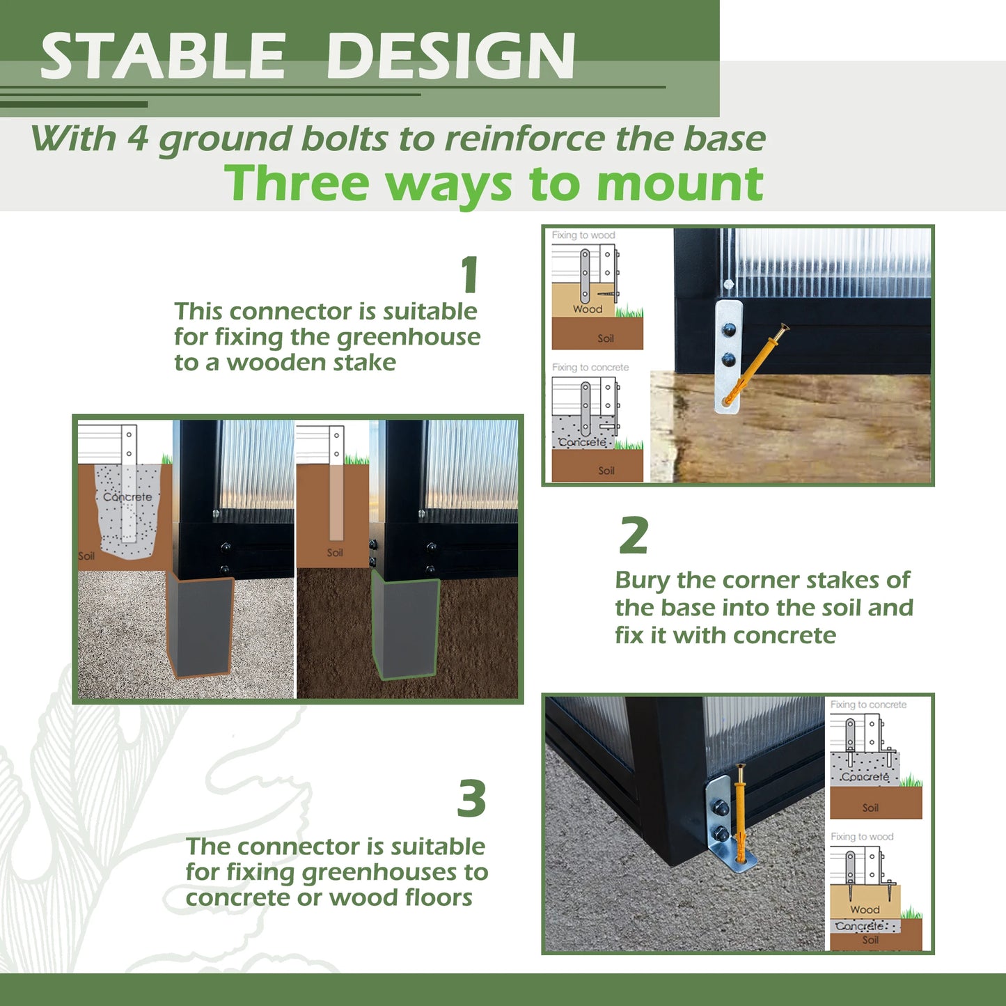 Polycarbonate Greenhouse With Aluminum Frame Walk In Design
