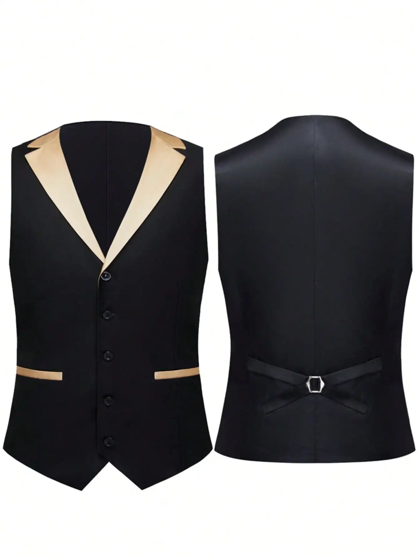 NONECN Men's 3 Piece Slim Tuxedo Suit Blazer Vest Pants
