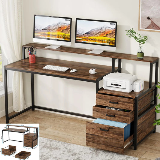 Little Tree L-Shaped Desk With 3 Drawers for Office