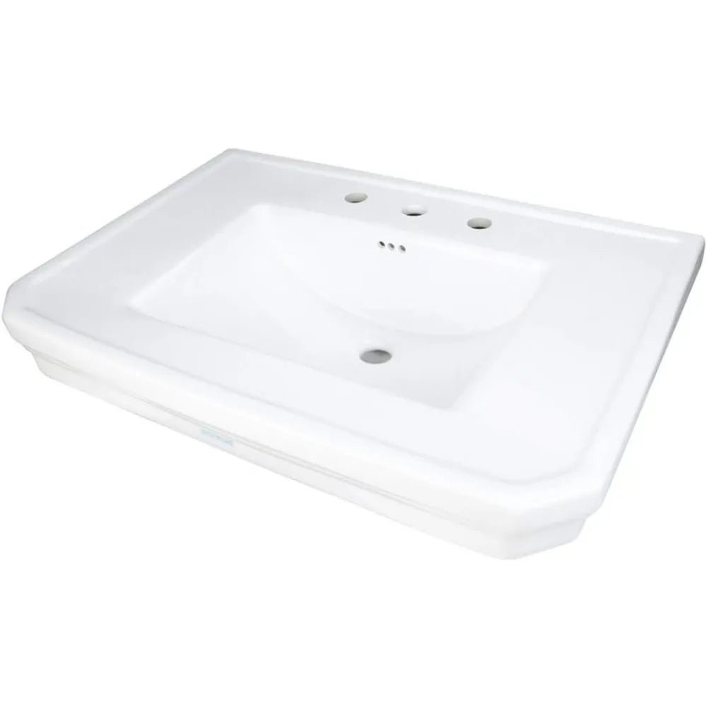 Pedestal Sink Porcelain Pre Drilled Widespread Holes