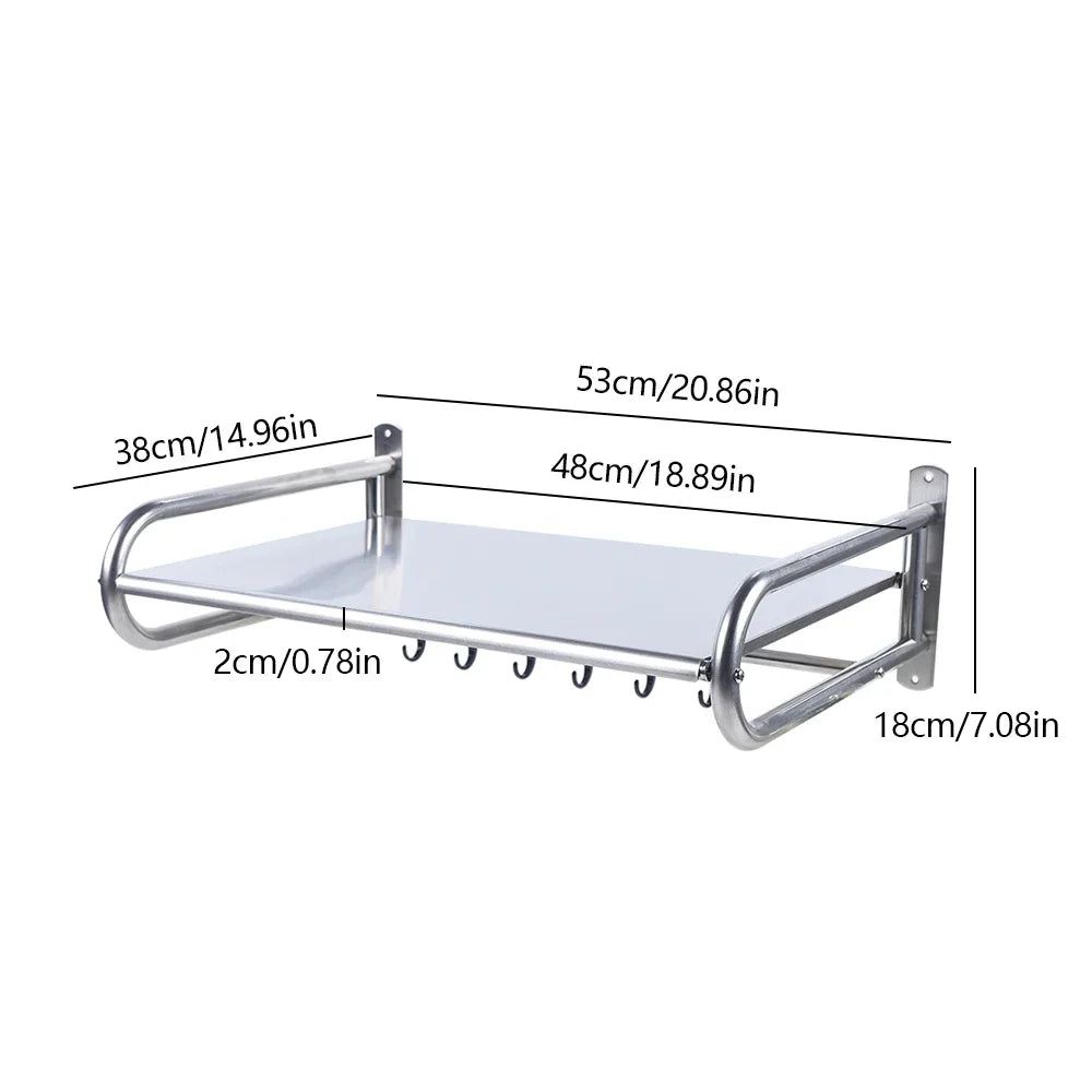 Stainless Steel Microwave Oven Rack Wall Mount Shelf