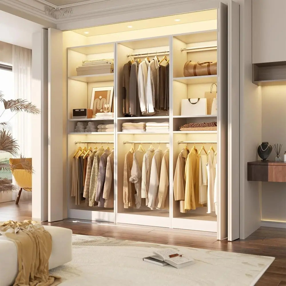 Adjustable Clothing Organizer With Garment Rack For Walk In Closet