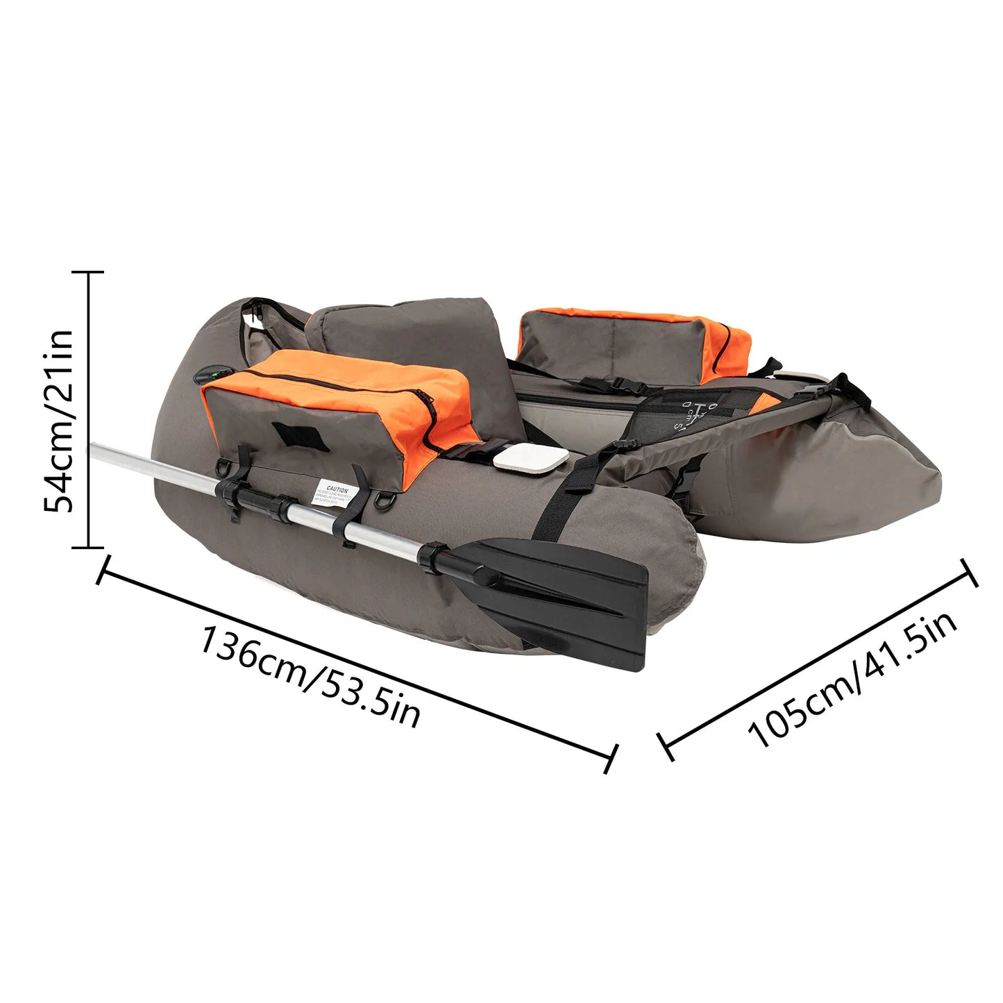 Portable Inflatable Fishing Boat Raft With Adjustable Backrest