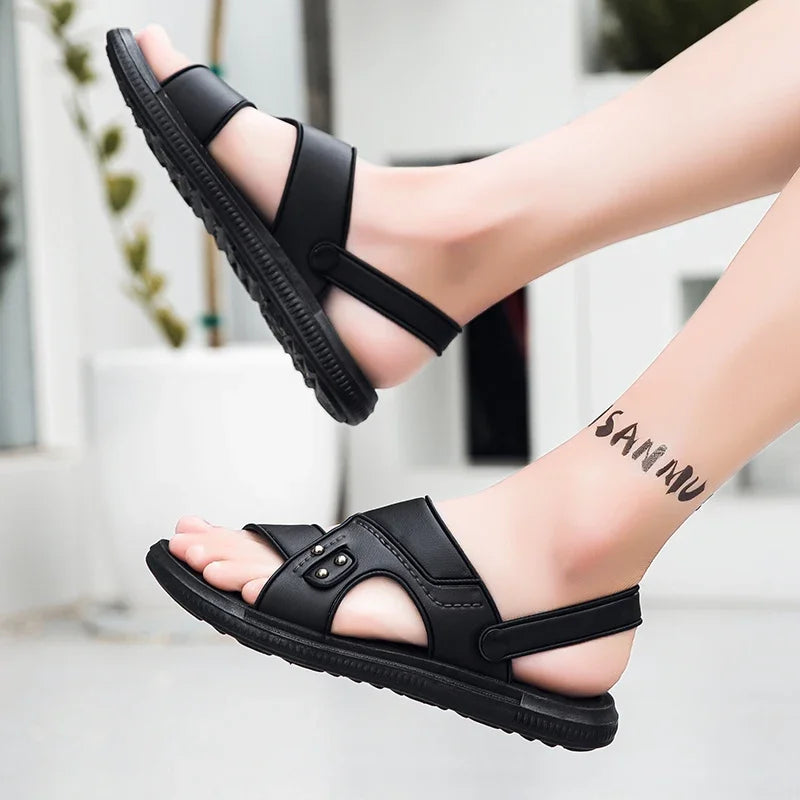 WIENJEE Men Sandals Open Toe Casual Beach Walking Shoes