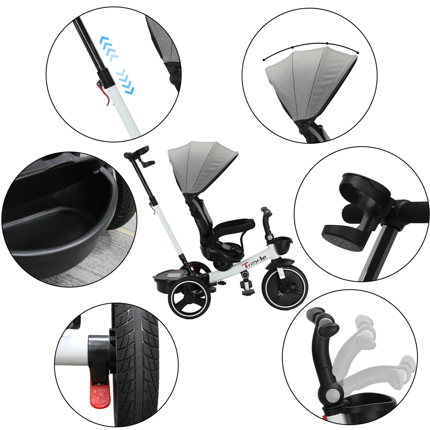 Ubravoo 5 In 1 Baby Stroller Tricycle For Ages 1 To 5