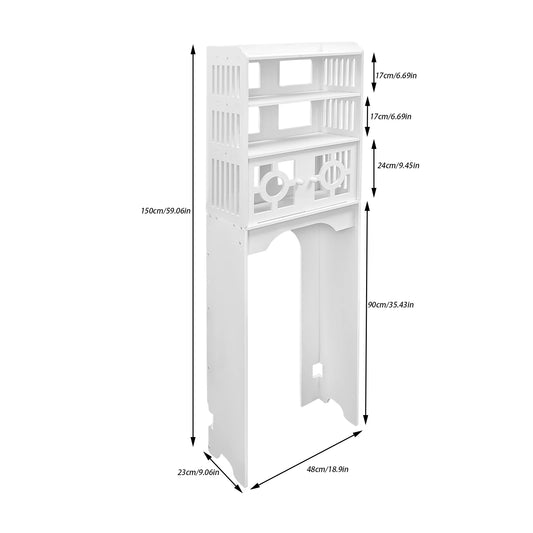 Over The Toilet Four Tier Bathroom Storage Cabinet