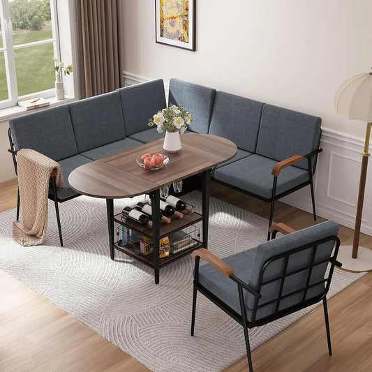 Corner Dining Set With Folding Table And Storage Bench 3 Piece