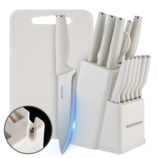 Mothe Knife Set With Built In Sharpener And Cutting Board German Stainless Steel