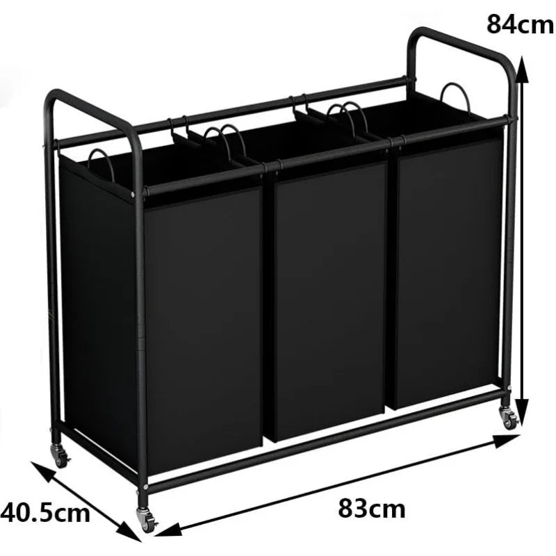 Generic Laundry Trolley Sorter Cart With 3 Removable Bags