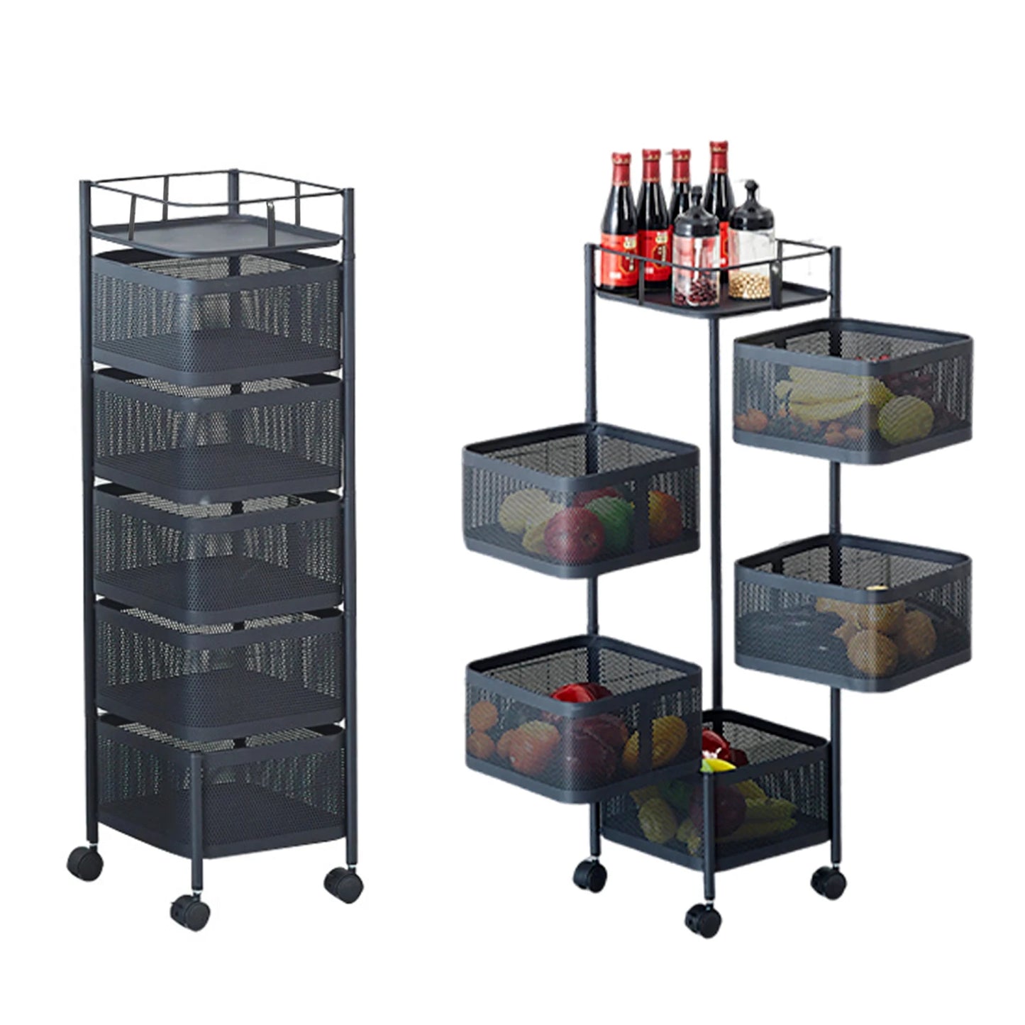 HobbyLane Five Layer 360 Degree Rotatable Trolley Storage Rack
