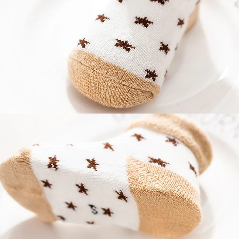 Sonkpuel Warm Cartoon Baby Socks 5 Pairs For Infants Toddlers