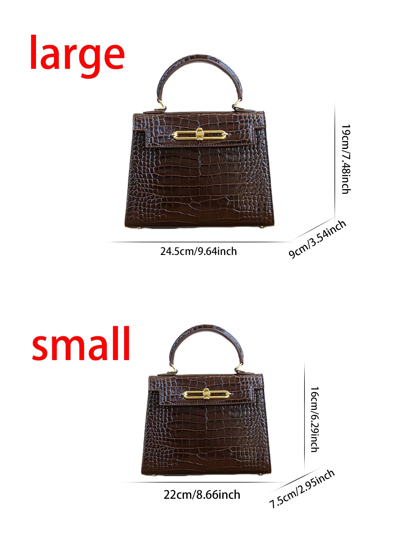 NONECN Crocodile Pattern Fashion Handbag Light Luxury Work Bag