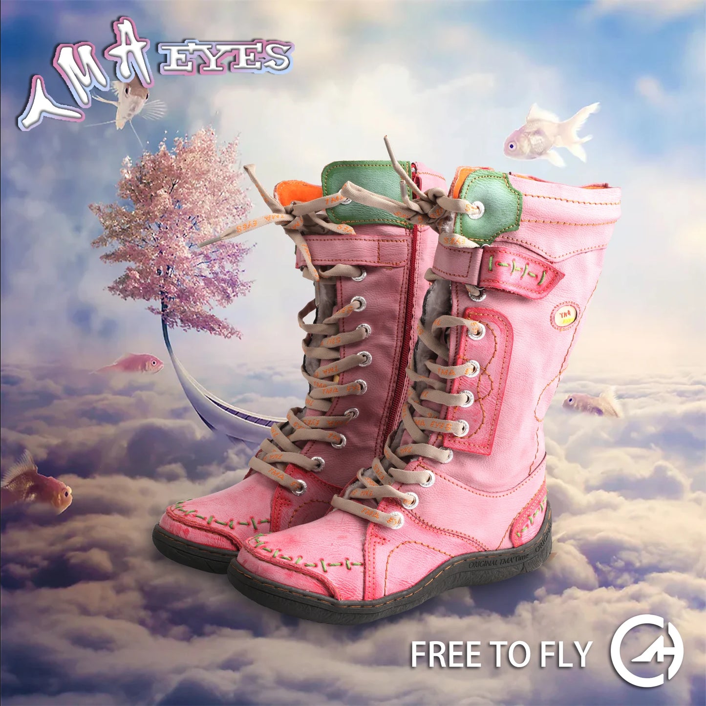 TMA EYES Warm Leather Boots For Women Hand Stitching