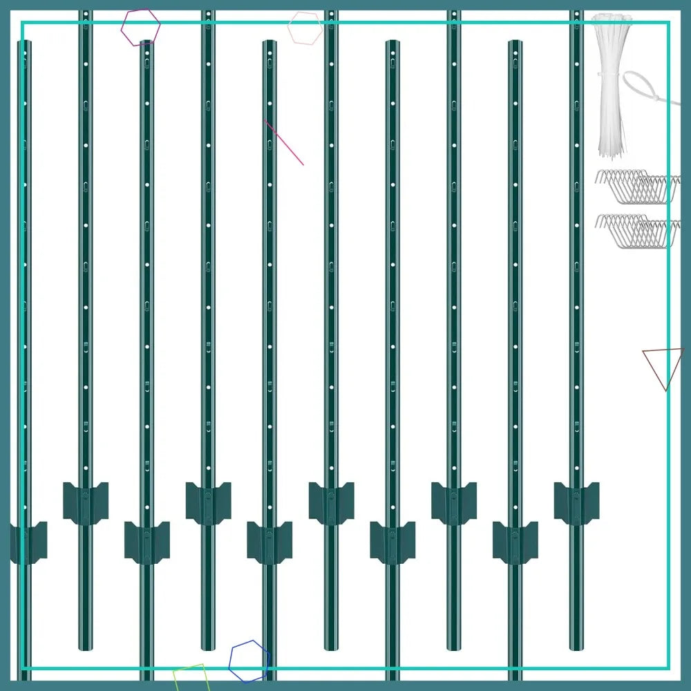 U-Channel Metal Fence Posts With Zip Ties And Clips
