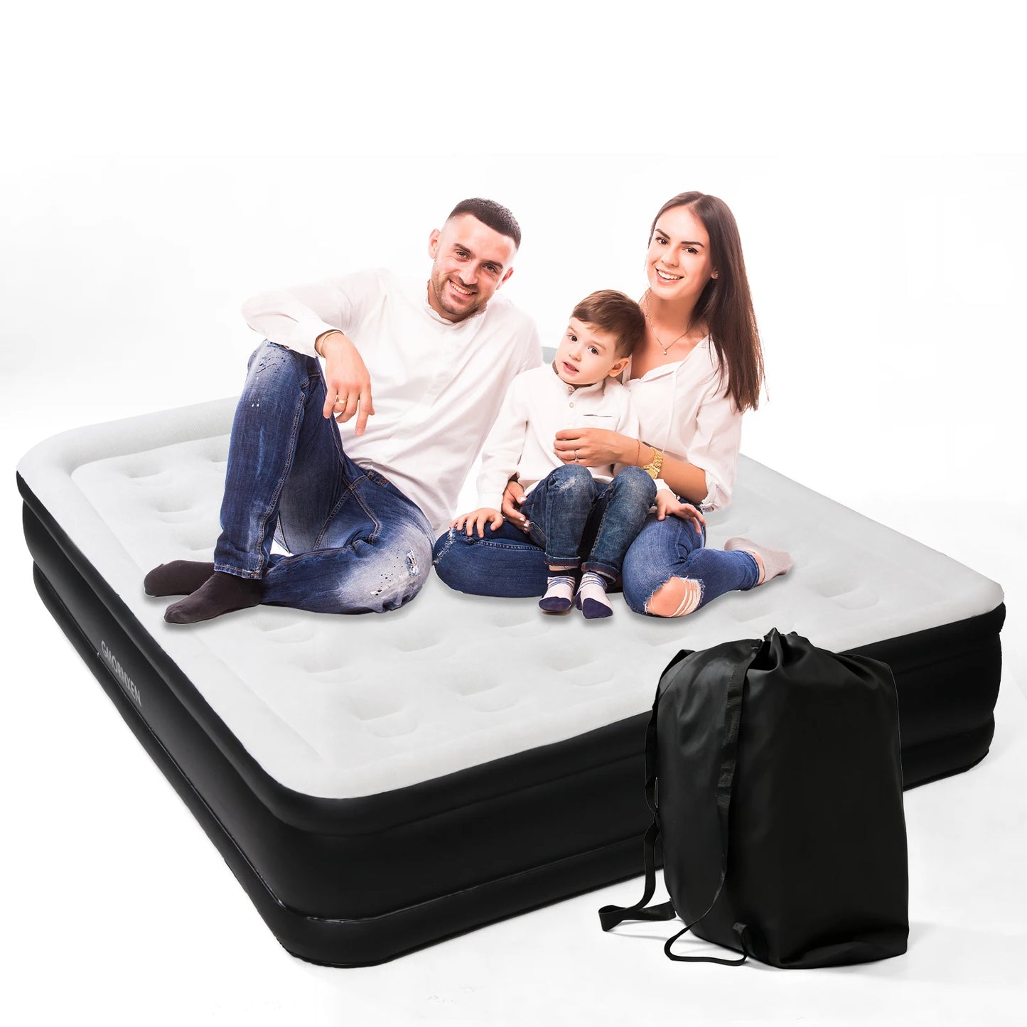 By Inflating Queen Air Mattress With Built In Pump For Camping