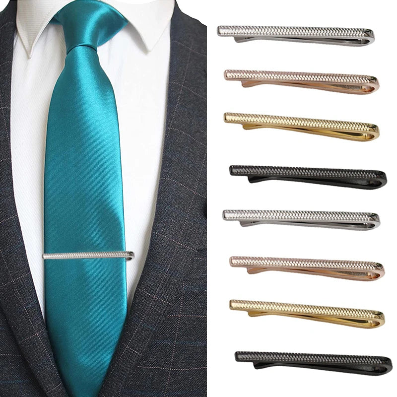 Luxury Metal Tie Clip For Men Crystal Bar Clasp