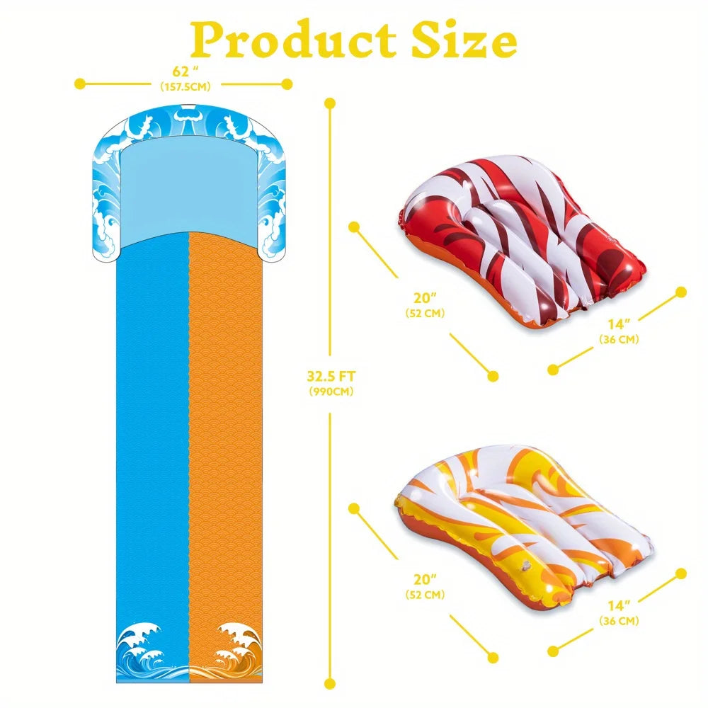 Joyfy Inflatable Water Slide With Dual Racing Lanes For Outdoors