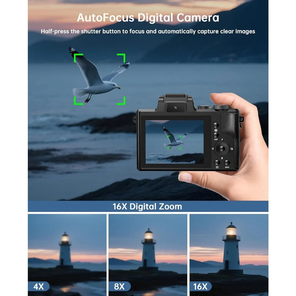 8K Dual Lens Digital Camera With WiFi And 16x Digital Zoom For Professional Photography