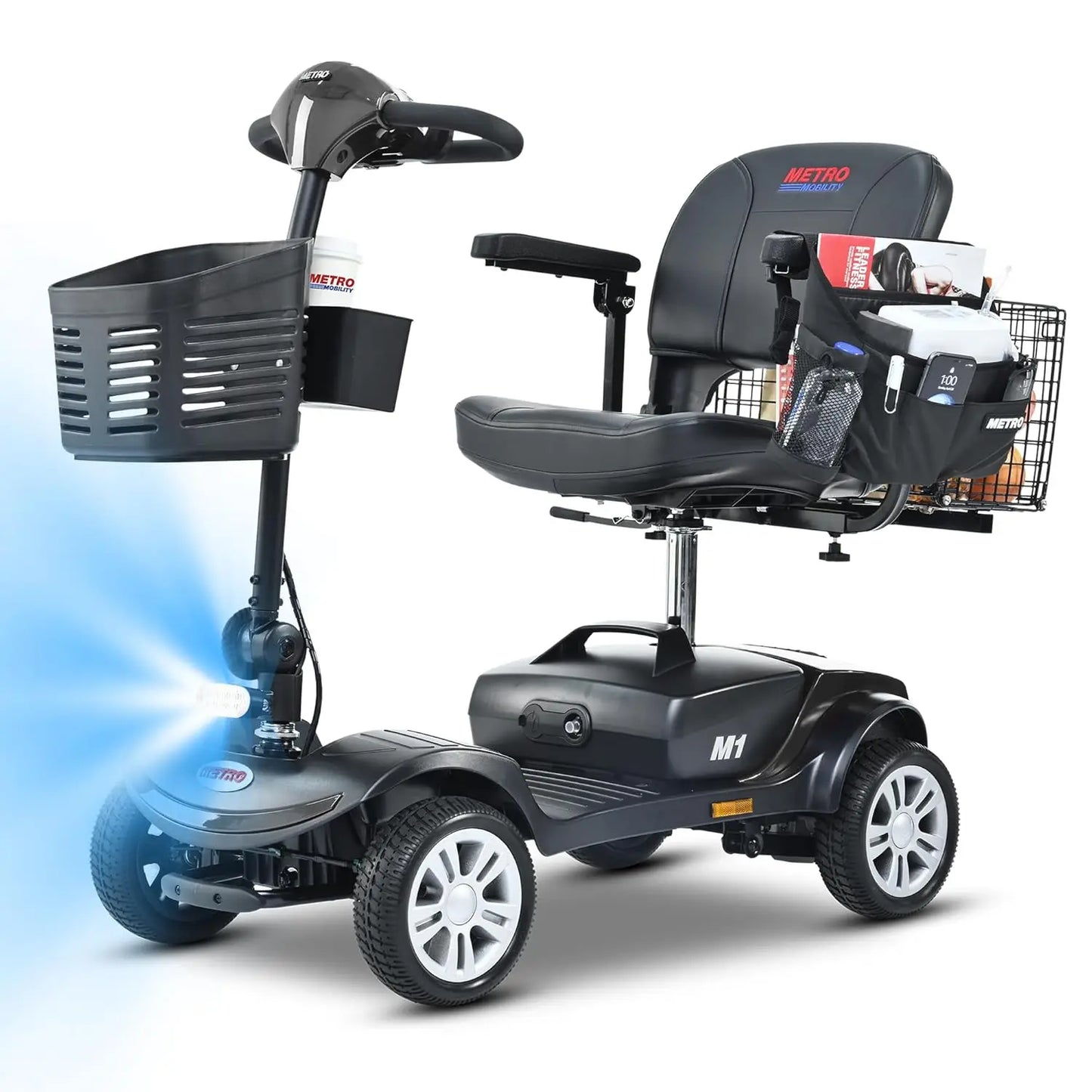 Four Wheel Powered Mobility Scooter 300 Pounds Capacity For Adults