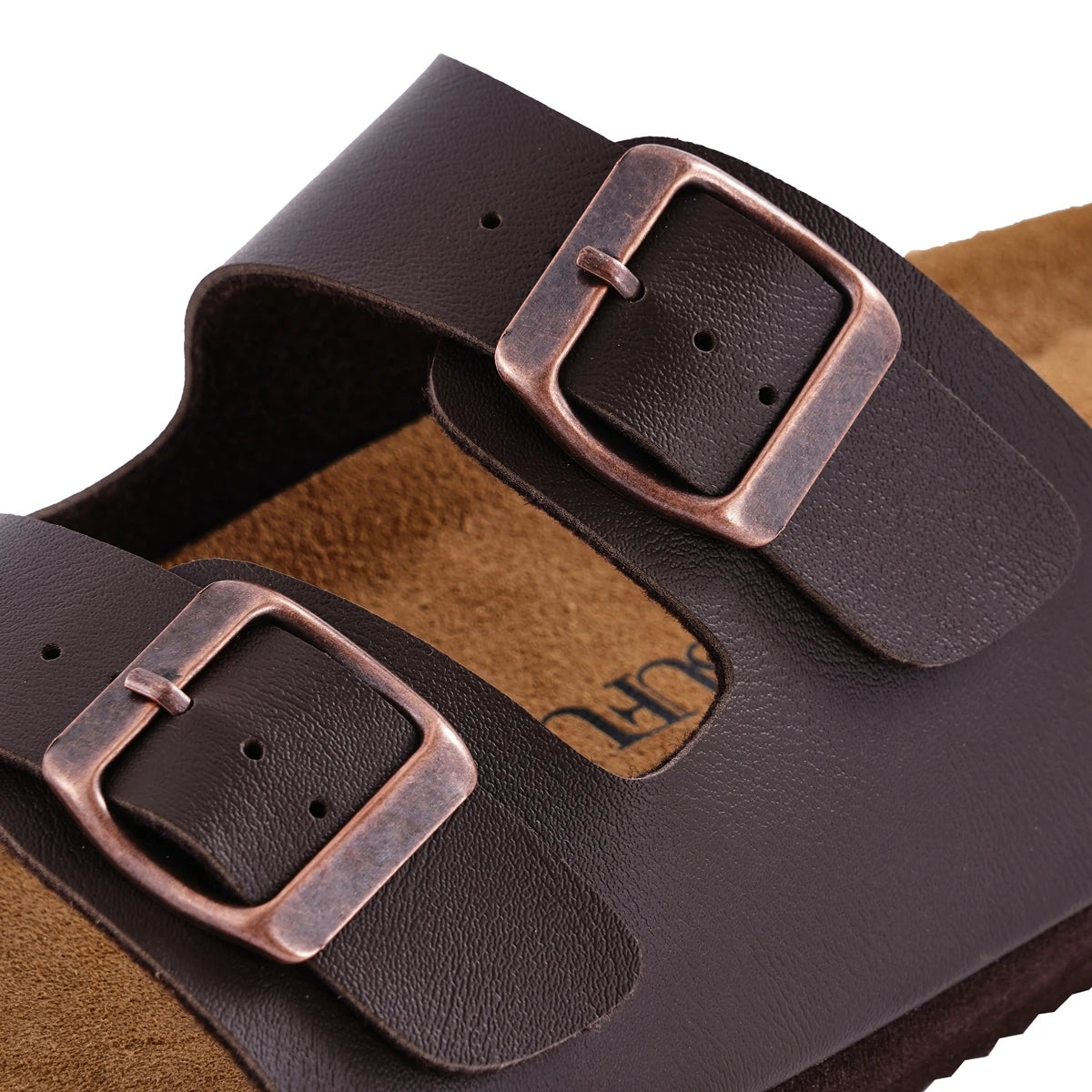 SUFU Leather Sandals Women Soft Footbed Casual Comfort