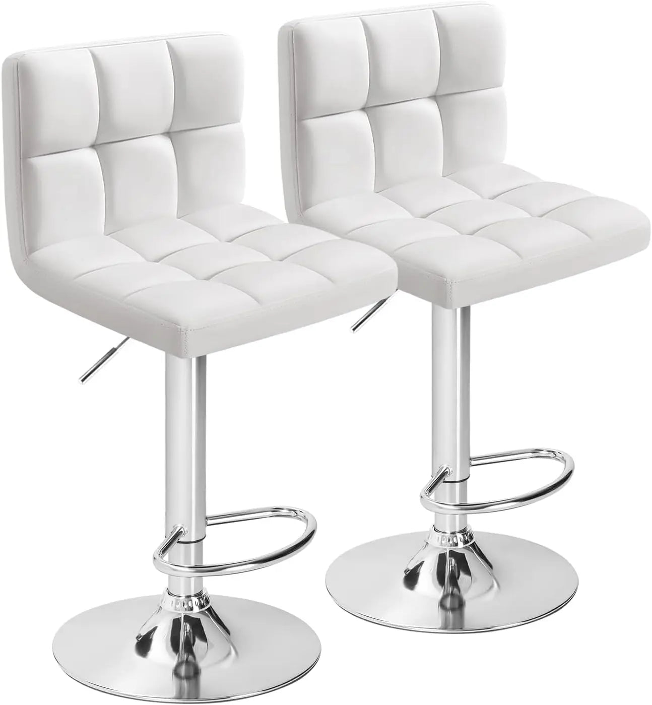 HUANZHUANG Modern PU Leather Swivel Bar Stool Set Of 2
