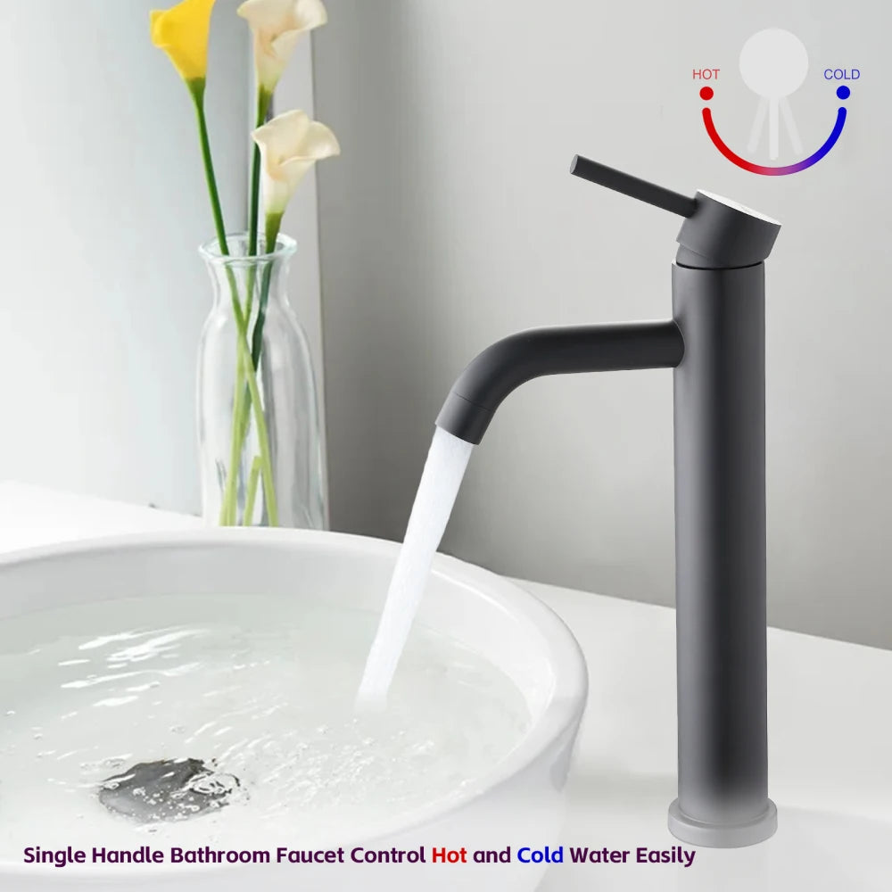 Faucet Holes Modern Tall One Hole Lavatory Sink Faucet