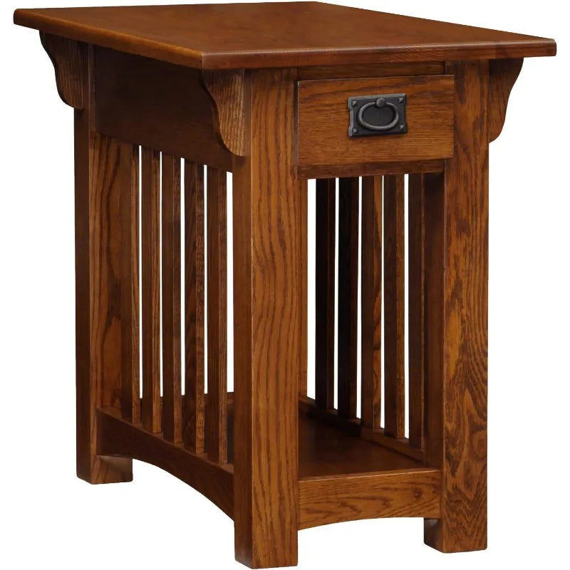 Home Mission Solid Wood End Table With One Drawer Shelf